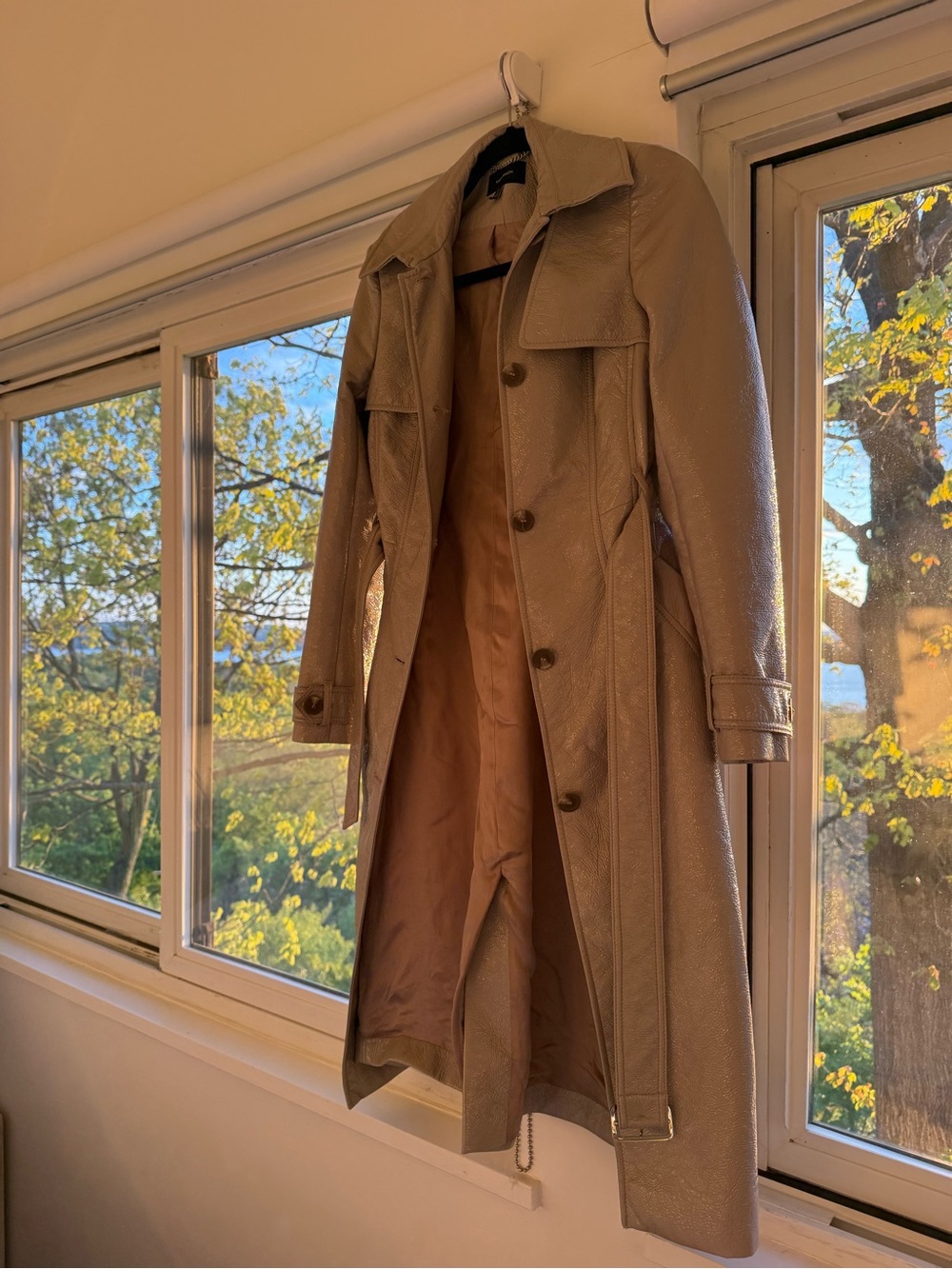 Karen Millen Light Taupe Trench Coat with Tie Belt - Picture 5 of 7